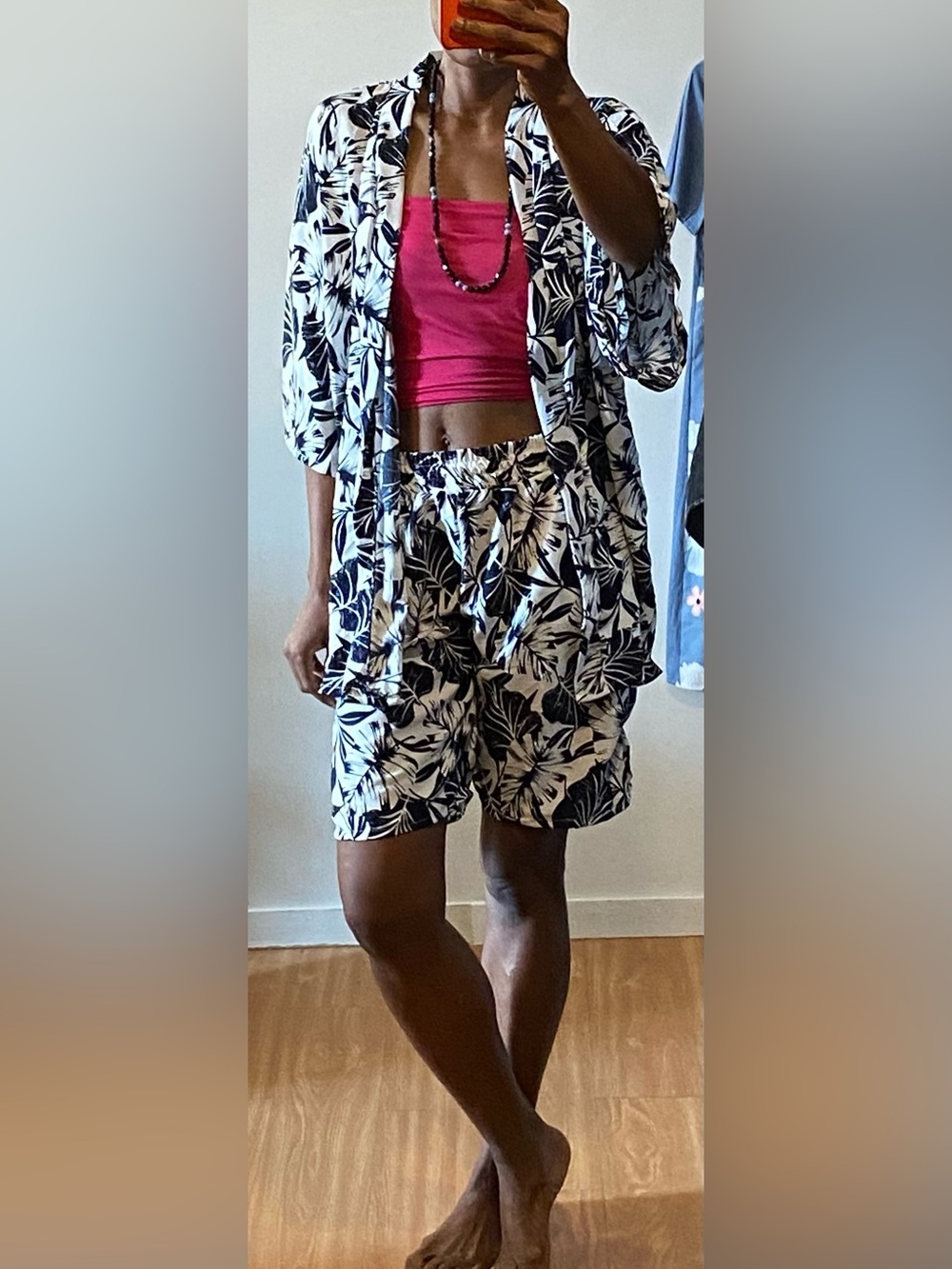 Tropical Print Shorts and Kimono Set . Summer vacation vibe